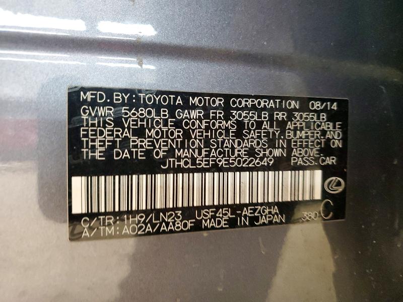 Продажа на аукционе авто 2014 Lexus Ls 460, vin: JTHCL5EF9E5022649, номер лота: 46979696