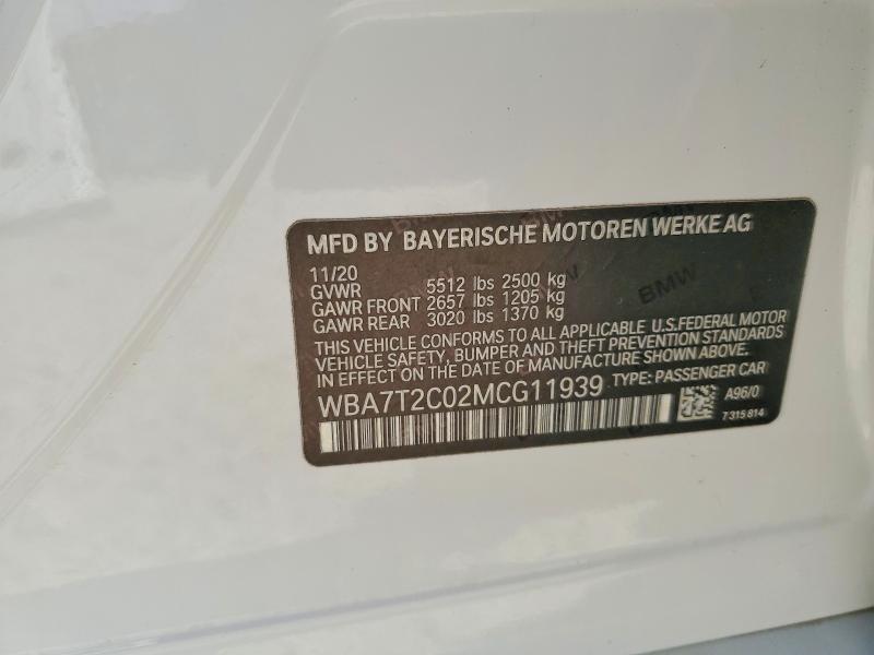 Aukcja sprzedaży 2021 Bmw 740, vin: WBA7T2C02MCG11939, numer aukcji: 47746076
