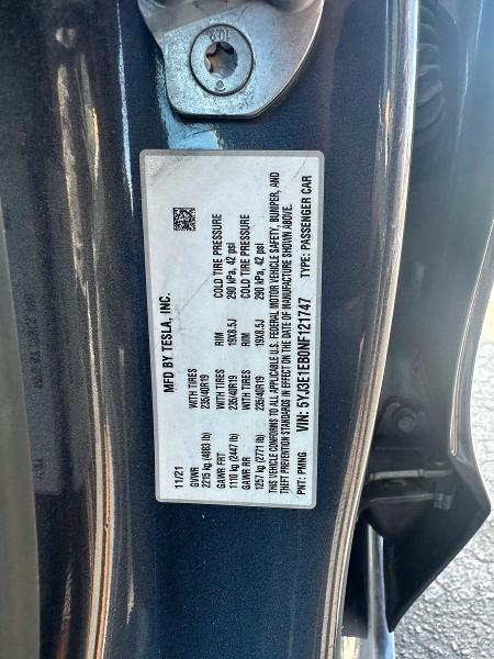 Продажа на аукционе авто 2022 Tesla Model 3, vin: 5YJ3E1EB0NF121747, номер лота: 46034806