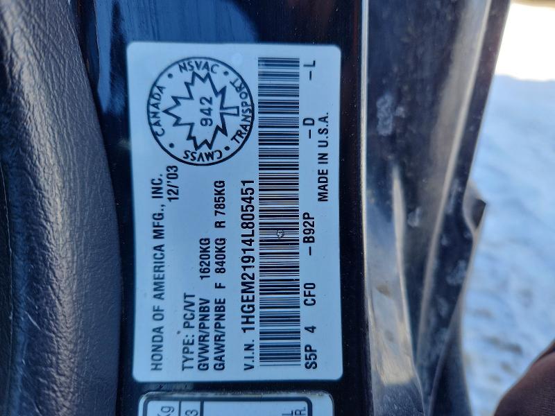 Aukcja sprzedaży 2004 Honda Civic, vin: 1HGEM21914L805451, numer aukcji: 48203526