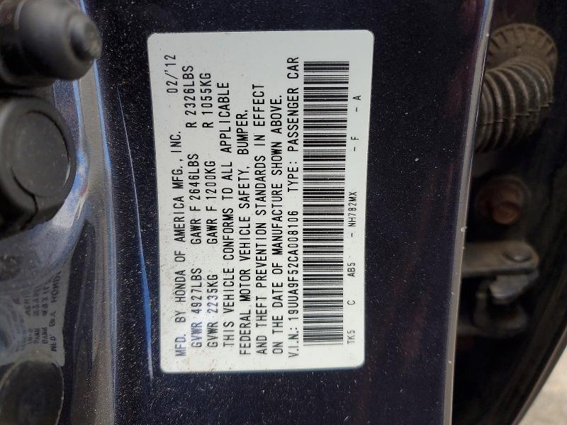 2012 Acura Tl მანქანა იყიდება აუქციონზე, vin: 19UUA9F52CA008106, აუქციონის ნომერი: 46167836