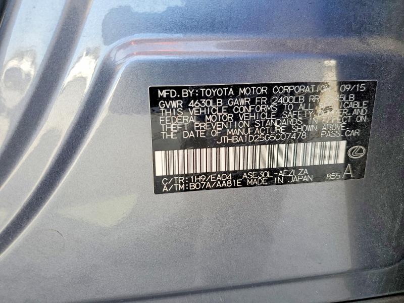 Aukcja sprzedaży 2016 Lexus Is 200t, vin: JTHBA1D25G5007478, numer aukcji: 47074836