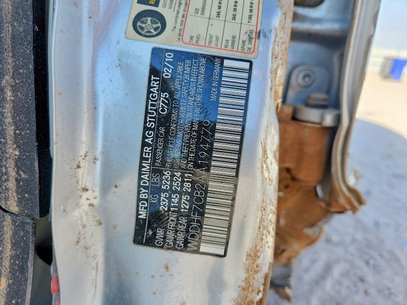 47985356 :رقم المزاد ، WDDHF7CB2AA194779 vin ، 2010 Mercedes-benz E مزاد بيع