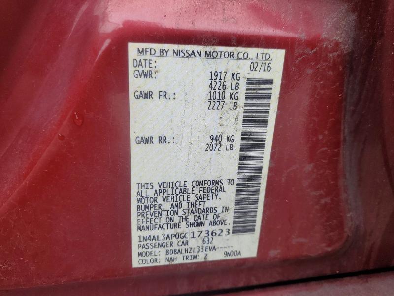 Продаж на аукціоні авто 2016 Nissan Altima, vin: 1N4AL3AP0GC173623, номер лоту: 79864755