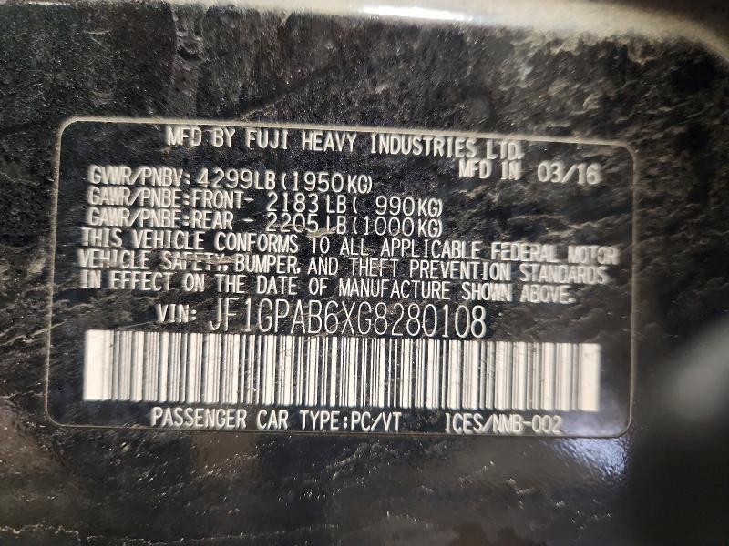 Продажа на аукционе авто 2016 Subaru Impreza, vin: JF1GPAB6XG8280108, номер лота: 45848956