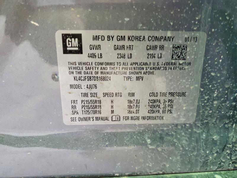 Продаж на аукціоні авто 2013 Buick Encore, vin: KL4CJFSB7DB168024, номер лоту: 46313716