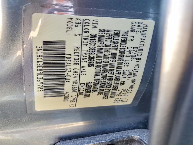47455476 :رقم المزاد ، 3N1BC13E89L369785 vin ، 2009 Nissan Versa مزاد بيع