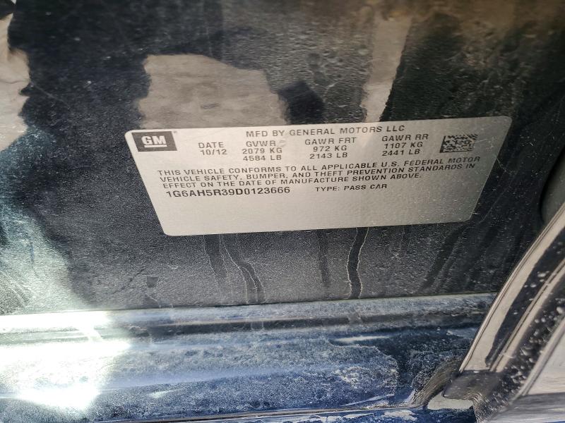 47332966 :رقم المزاد ، 1G6AH5R39D0123666 vin ، 2013 Cadillac Ats مزاد بيع
