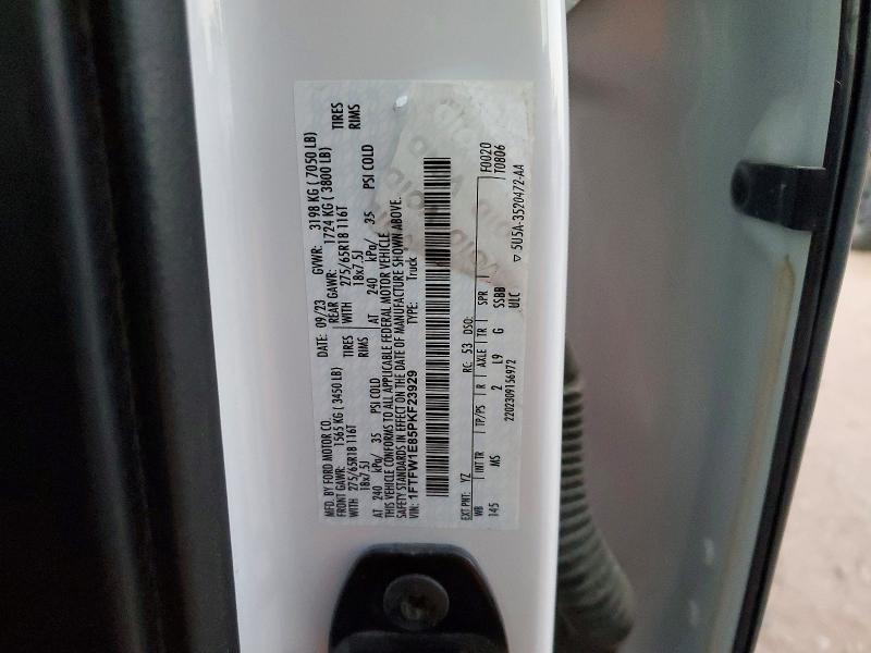 45834996 :رقم المزاد ، 1FTFW1E85PKF23929 vin ، 2023 Ford F150 مزاد بيع