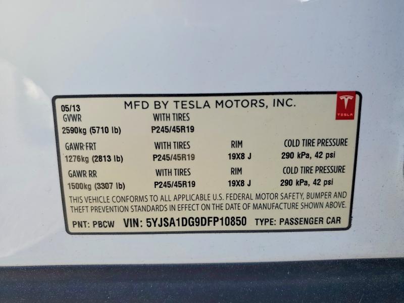 Aukcja sprzedaży 2013 Tesla Model S, vin: 5YJSA1DG9DFP10850, numer aukcji: 79936595