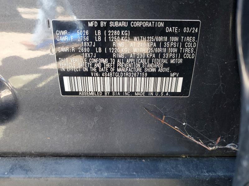 Продаж на аукціоні авто 2024 Subaru Outback, vin: 4S4BTGLD1R3267159, номер лоту: 46064166