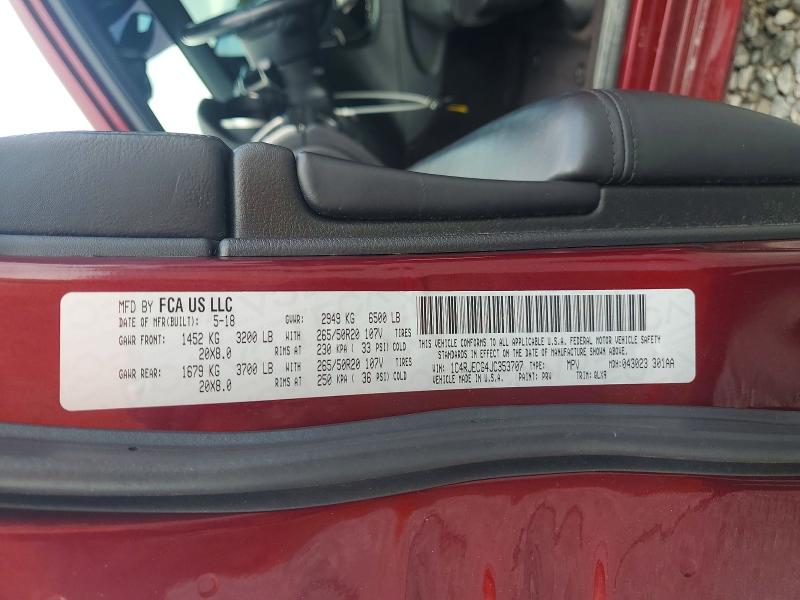 Aukcja sprzedaży 2018 Jeep Grand Cherokee, vin: 1C4RJECG4JC353707, numer aukcji: 46690436