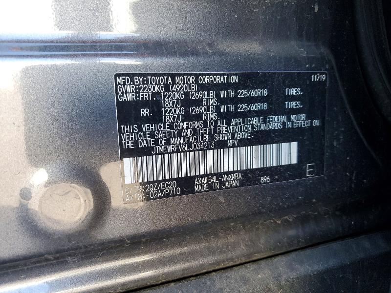 Продаж на аукціоні авто 2020 Toyota Rav4, vin: JTMEWRFV6LJ034213, номер лоту: 47919236