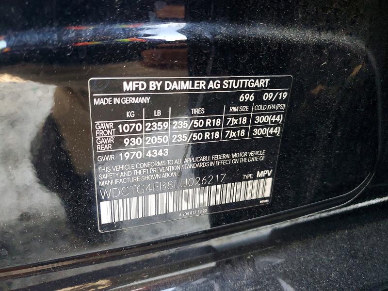 Продаж на аукціоні авто 2020 Mercedes-benz Gla, vin: WDCTG4EB8LU026217, номер лоту: 47505186