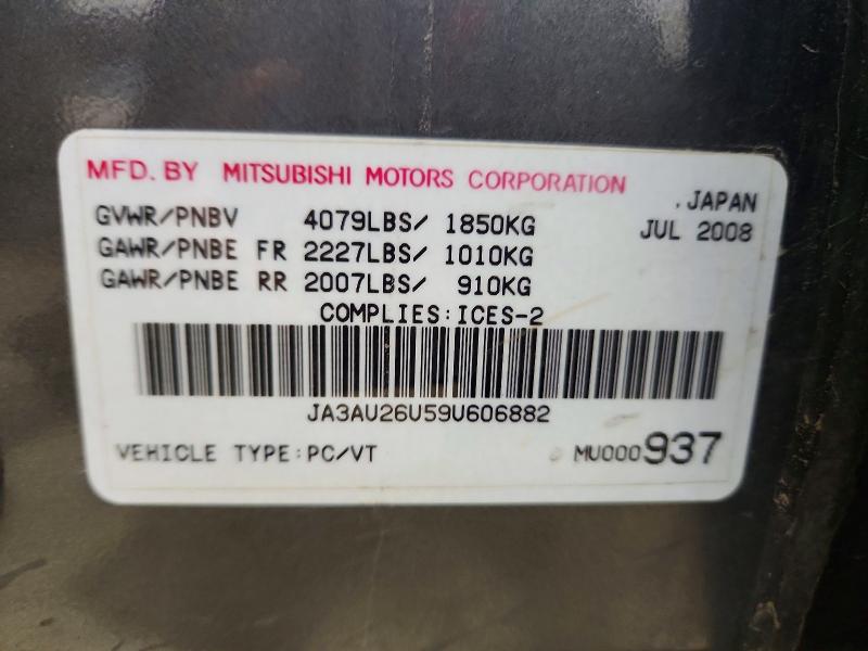41793276 :رقم المزاد ، JA3AU26U59U606882 vin ، 2009 Mitsubishi Lancer مزاد بيع