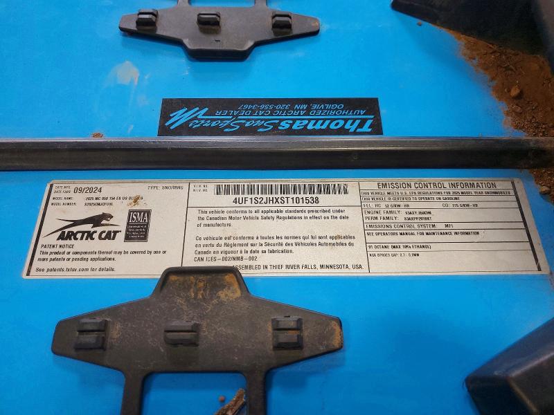 47068806 :رقم المزاد ، 4UF1S2JHXST101538 vin ، 2025 Arctic Cat Arctic Cat مزاد بيع