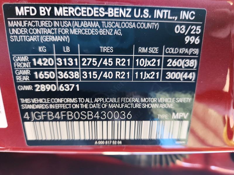 Продаж на аукціоні авто 2025 Mercedes-benz Gle, vin: 4JGFB4FB0SB430036, номер лоту: 79704045
