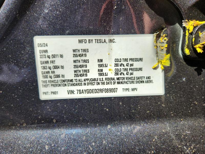 Продажа на аукционе авто 2024 Tesla Model Y, vin: 7SAYGDED2RF089007, номер лота: 47055676