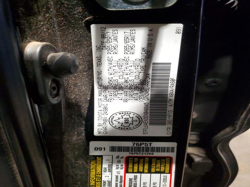 Продажа на аукционе авто 2013 Toyota Tacoma, vin: 5TFLU4EN3DX048845, номер лота: 46831296