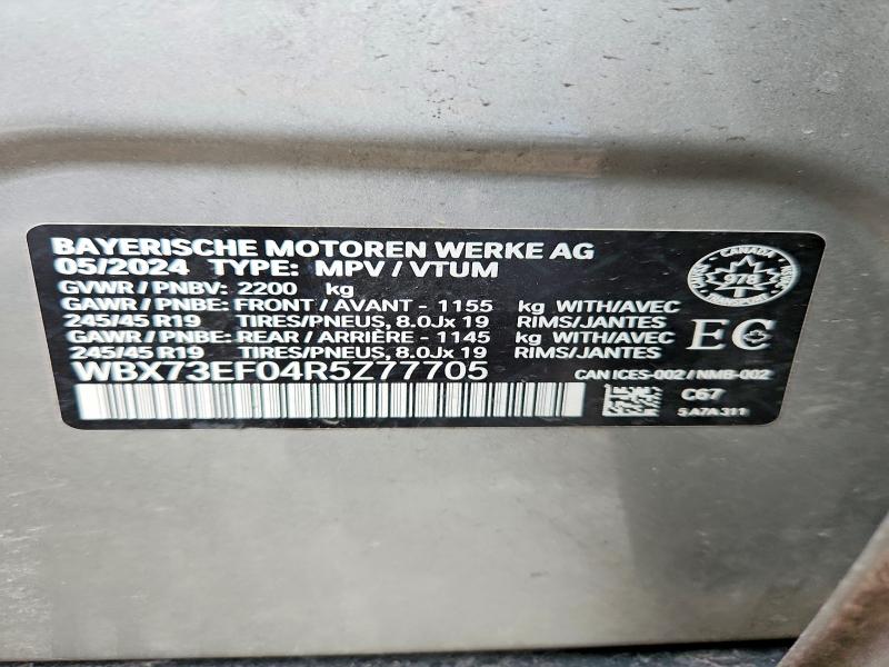 Aukcja sprzedaży 2024 Bmw X1, vin: WBX73EF04R5Z77705, numer aukcji: 78684825