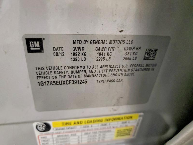 47819176 :رقم المزاد ، 1G1ZA5EUXCF391245 vin ، 2012 Chevrolet Malibu مزاد بيع