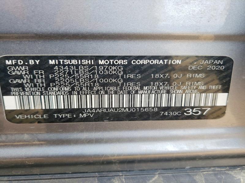 Продаж на аукціоні авто 2021 Mitsubishi Outlander Sport, vin: JA4ARUAU2MU015658, номер лоту: 46037626