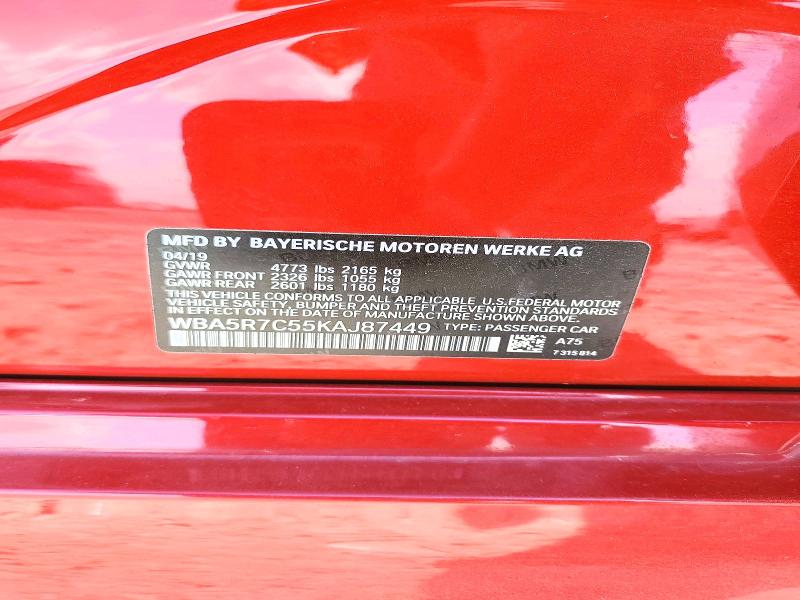 Aukcja sprzedaży 2019 Bmw 330xi, vin: WBA5R7C55KAJ87449, numer aukcji: 48296226