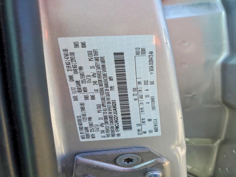 Продаж на аукціоні авто 2018 Ford Escape, vin: 1FMCU9GD1JUA98203, номер лоту: 46494026