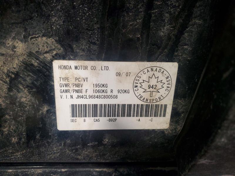 Продажа на аукционе авто 2008 Acura Tsx, vin: JH4CL96848C800508, номер лота: 78224955
