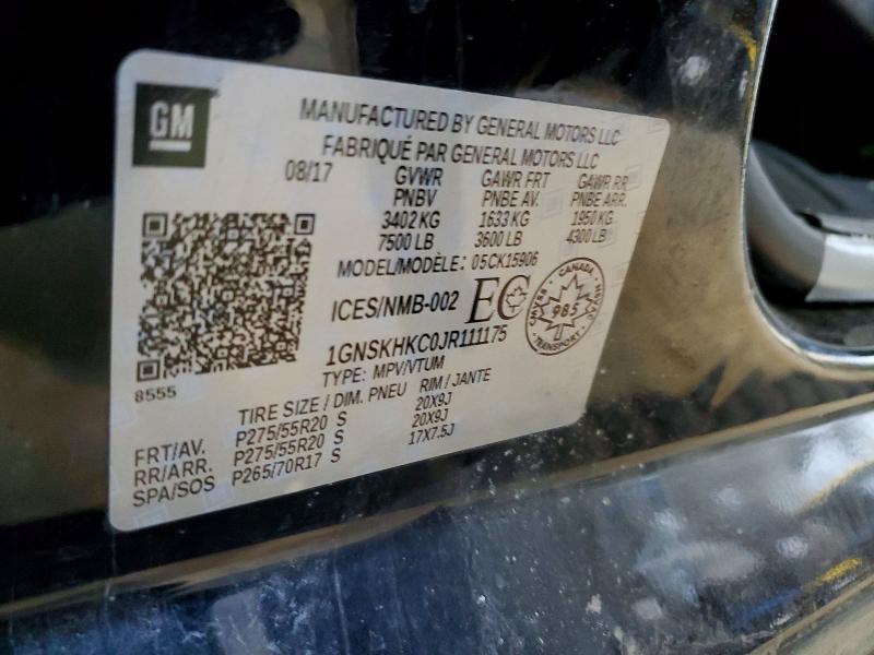 Aukcja sprzedaży 2018 Chevrolet Suburban, vin: 1GNSKHKC0JR111175, numer aukcji: 79581825