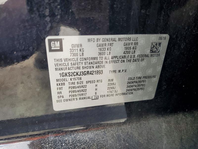 Продажа на аукционе авто 2016 Gmc Yukon, vin: 1GKS2CKJ3GR421893, номер лота: 47161546