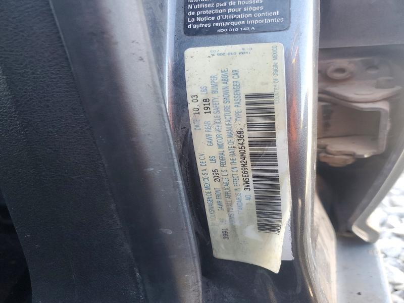 2004 Volkswagen Jetta მანქანა იყიდება აუქციონზე, vin: 3VWSE69M24M054368, აუქციონის ნომერი: 46832826