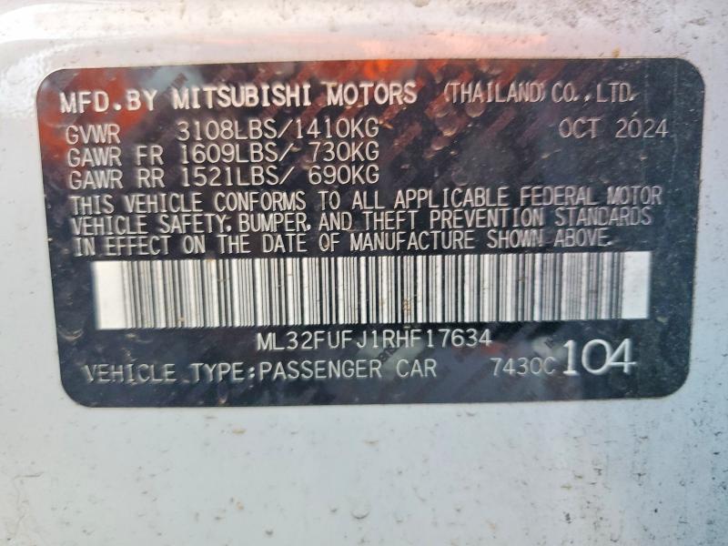 Продаж на аукціоні авто 2024 Mitsubishi Mirage, vin: ML32FUFJ1RHF17634, номер лоту: 79644535