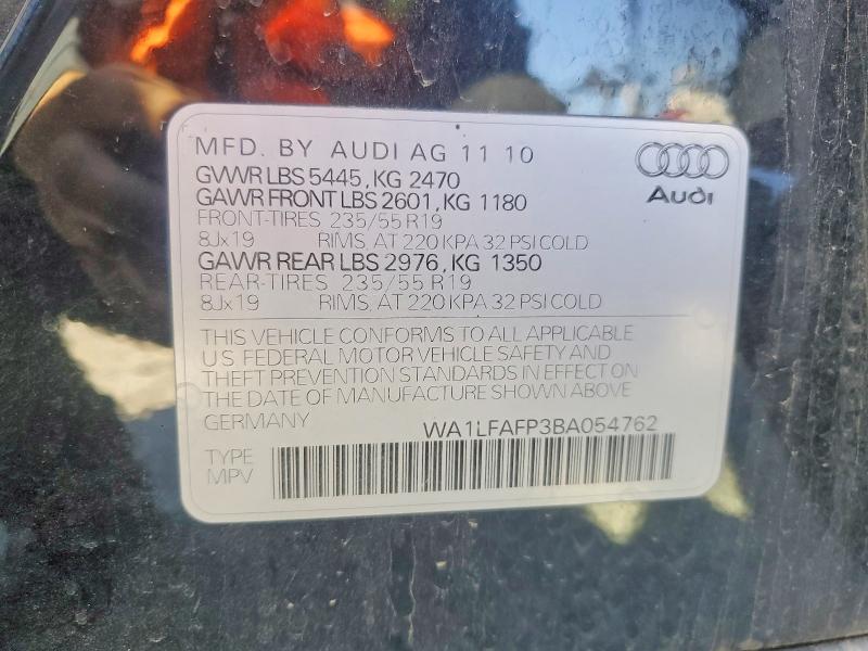 79935445 :رقم المزاد ، WA1LFAFP3BA054762 vin ، 2011 Audi Q5 مزاد بيع
