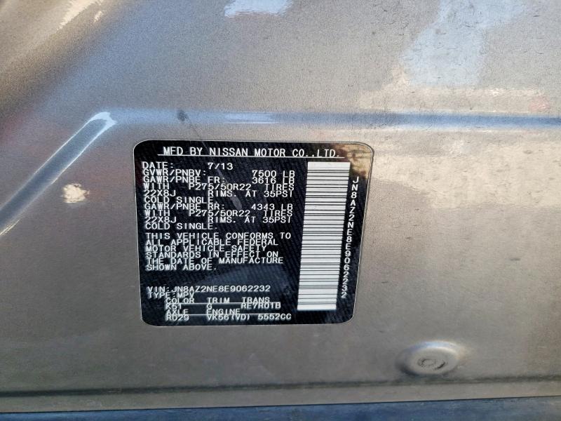 Aukcja sprzedaży 2014 Infiniti Qx80, vin: JN8AZ2NE8E9062232, numer aukcji: 46680176