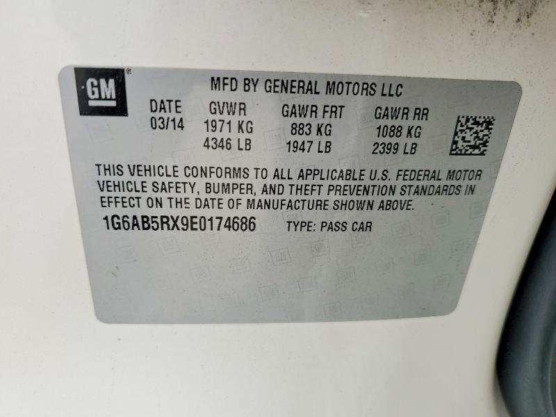 2014 Cadillac Ats მანქანა იყიდება აუქციონზე, vin: 1G6AB5RX9E0174686, აუქციონის ნომერი: 41692826