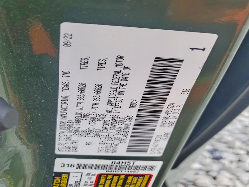 79972335 :رقم المزاد ، 5TFLA5AB3NX017865 vin ، 2022 Toyota Tundra مزاد بيع