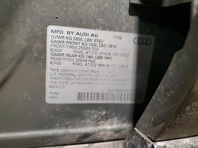 Aukcja sprzedaży 2023 Audi Sq5, vin: WA124AFY2P2070611, numer aukcji: 79381595