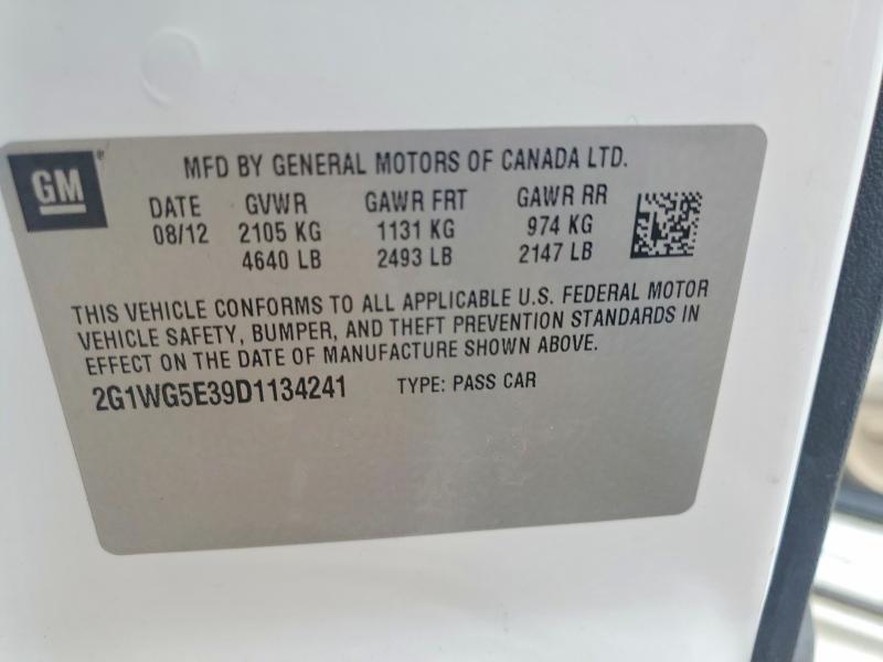 2013 Chevrolet Impala მანქანა იყიდება აუქციონზე, vin: 2G1WG5E39D1134241, აუქციონის ნომერი: 47900536