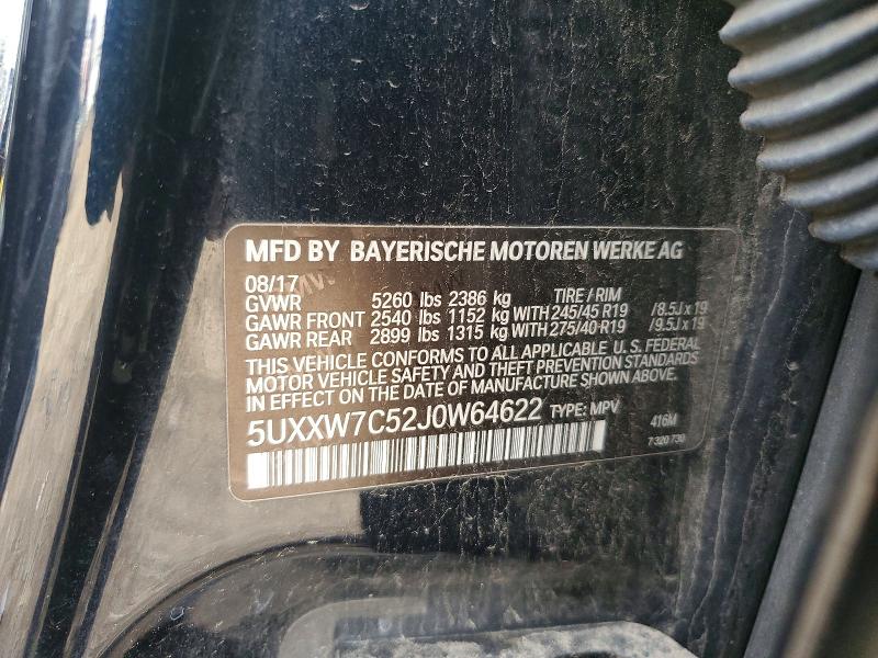 Aukcja sprzedaży 2018 Bmw X4, vin: 5UXXW7C52J0W64622, numer aukcji: 47169646