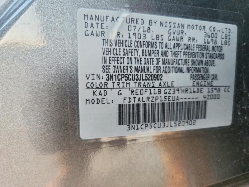 Продаж на аукціоні авто 2018 Nissan Kicks, vin: 3N1CP5CU3JL520902, номер лоту: 41976926