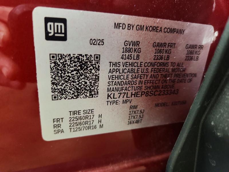 Aukcja sprzedaży 2025 Chevrolet Trax, vin: KL77LHEP8SC233343, numer aukcji: 45475006