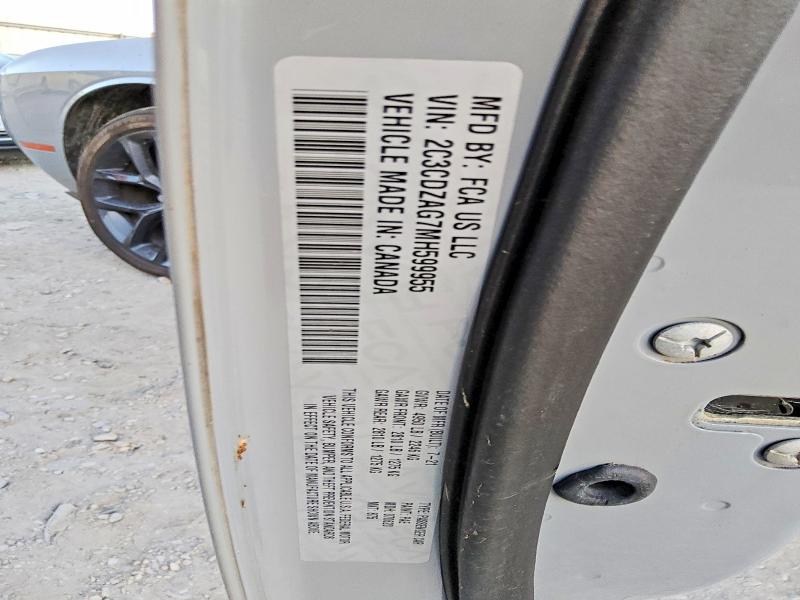 47302406 :رقم المزاد ، 2C3CDZAG7MH599955 vin ، 2021 Dodge Challenger مزاد بيع