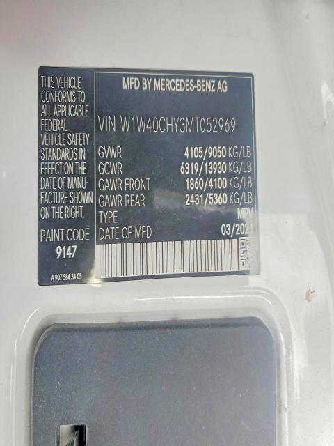 Продаж на аукціоні авто 2021 Mercedes-benz Sprinter, vin: W1W40CHY3MT052969, номер лоту: 50685196