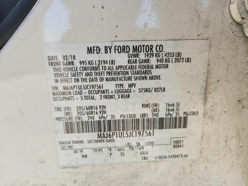 Aukcja sprzedaży 2018 Ford Ecosport, vin: MAJ6P1UL5JC197561, numer aukcji: 45931076