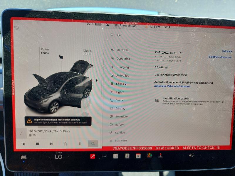 45765076 :رقم المزاد ، 7SAYGDEE7PF632888 vin ، 2023 Tesla Model Y مزاد بيع