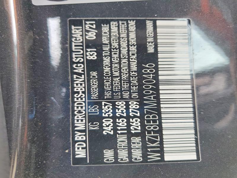 Продаж на аукціоні авто 2021 Mercedes-benz E, vin: W1KZF8EB7MA990486, номер лоту: 45869696