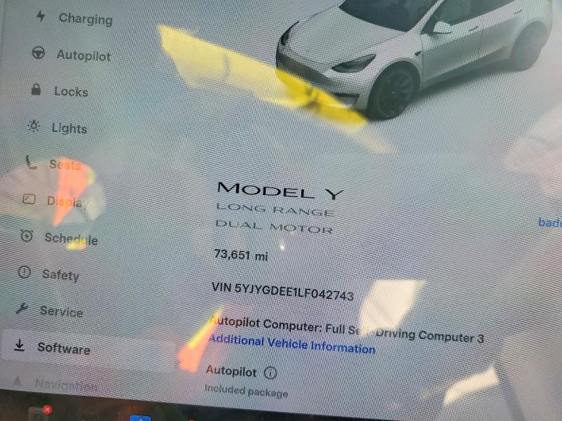 2020 Tesla Model Y მანქანა იყიდება აუქციონზე, vin: 5YJYGDEE1LF042743, აუქციონის ნომერი: 41985596