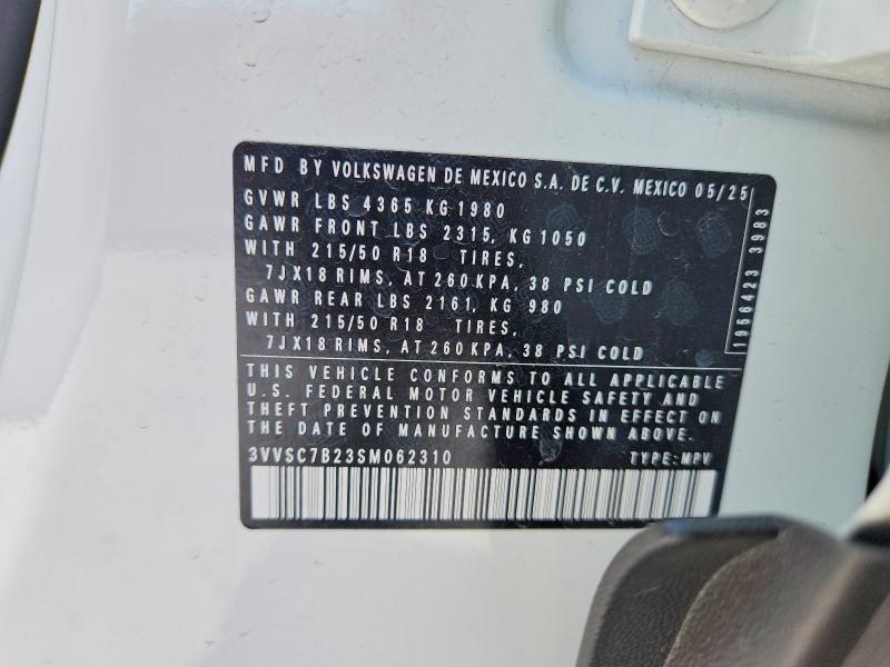Продажа на аукционе авто 2025 Volkswagen Taos, vin: 3VVSC7B23SM062310, номер лота: 46679026