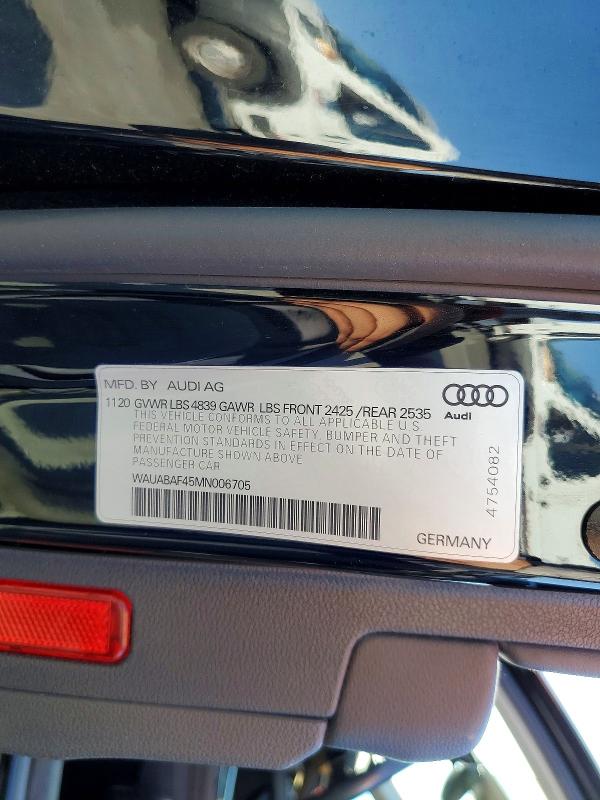 Продажа на аукционе авто 2021 Audi A4, vin: WAUABAF45MN006705, номер лота: 47422726